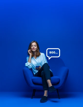 Podnikatelka v modrém křesle